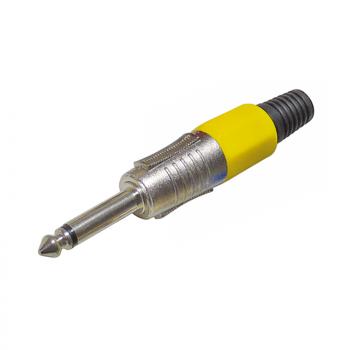 Klinkenstecker 6,3 mm Mono, Farbe gelb,Lötanschluss.