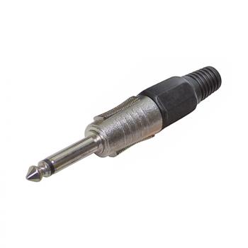 Klinkenstecker 6,3 mm Mono, Farbe schwarz,Lötanschluss.