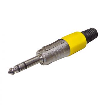 Klinkenstecker 6,3 mm Stereo, Farbe Gelb, Lötanschluss