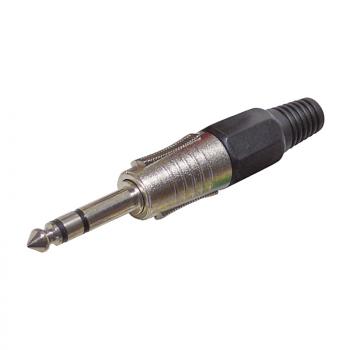 Klinkenstecker 6,3 mm Stereo, Farbe schwarz, Lötanschluss,