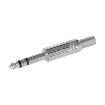 Klinkenstecker 6,3 mm Stereo, Metall, Lötanschluss.