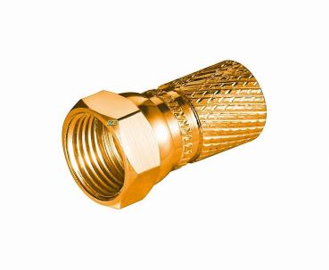 F-Stecker für Kabel - Durchmesser 7,0 mm / vergoldet