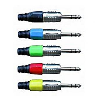 Sortiment Klinkenstecker 6,3 mm Stereo, in den Farben Schwarz,grün,Blau, Gelb und Rot,
