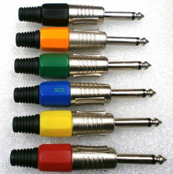 Sortiment Klinkenstecker 6,3 mm Mono / Liefermenge 6 Stück.