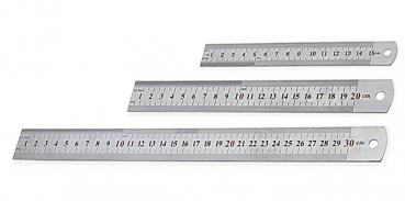3 teiliges Stahl - Lineal SET