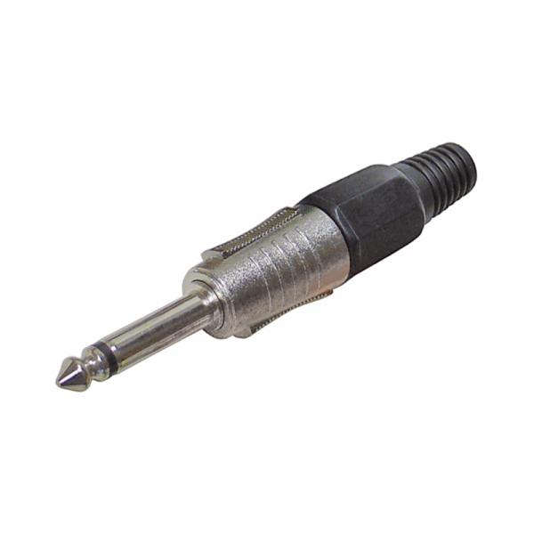 Klinkenstecker 6,3 mm Mono, Farbe schwarz,Lötanschluss.