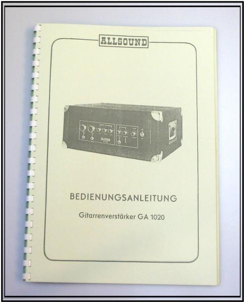 Allsound Gitarrenverstärker GA 1020 / techn. Unterlage