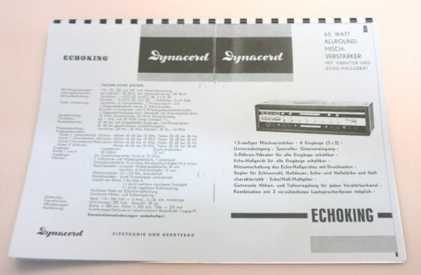 Technische Unterlage / Dynacord Mischverstärker Echoking