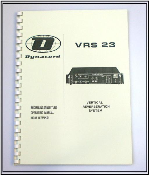 Dynacord Hallgerät VRS-23 / technische Unterlage