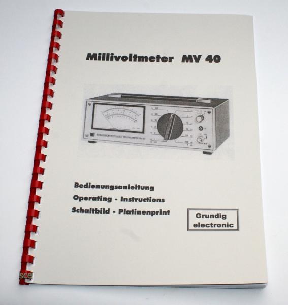 Grundig Millivoltmeter MV 40 / technische Unterlage