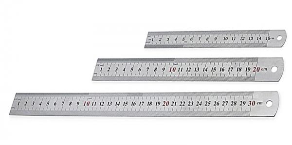 3 teiliges Stahl - Lineal SET